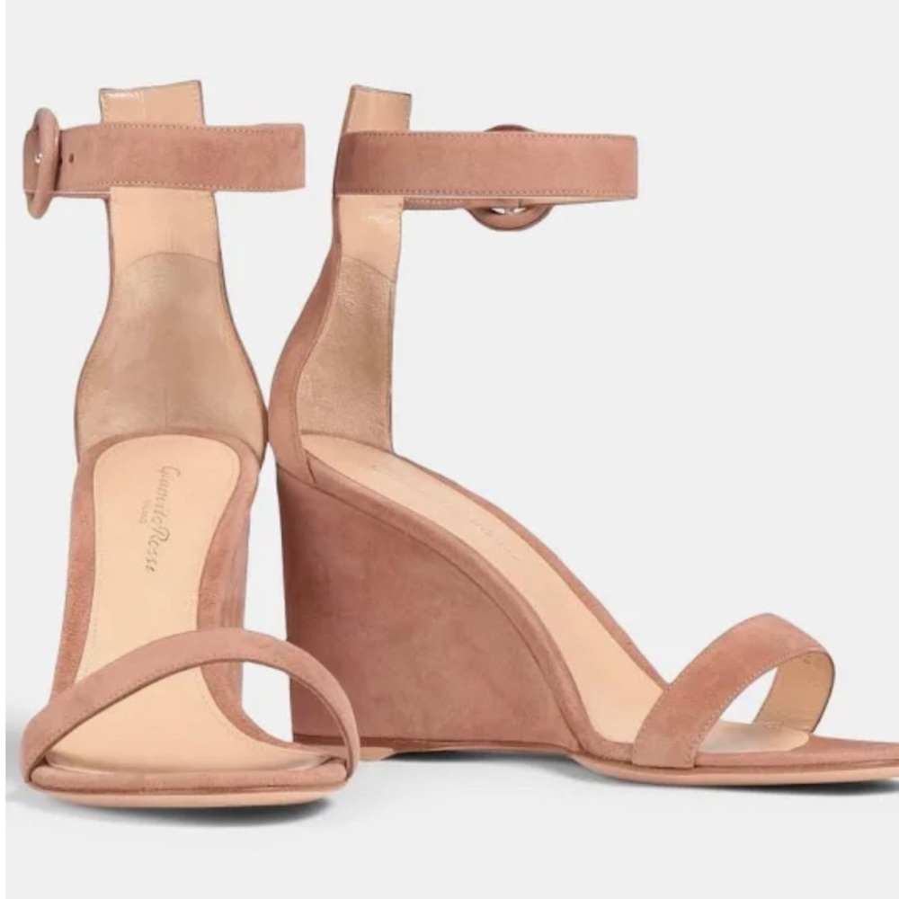 Gianvito Rossi Swede Wedge Sandals